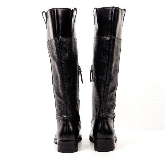 Vince Camuto Women Selpisa Wide Calf Black Leather Zip Riding Boots size 6.5 - Picture 3 of 7